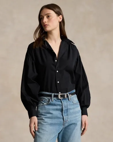 Relaxed-Sleeve Cotton Shirt