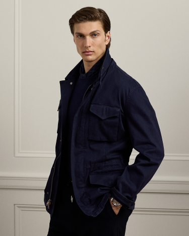 Twill hooded field jacket on sale