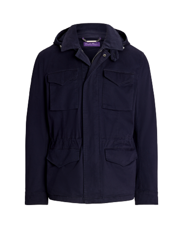 Twill hooded field jacket hot sale
