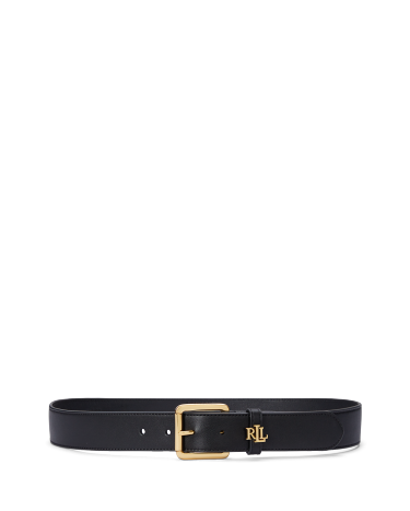 Logo Keeper Leather Belt in Black Ralph Lauren HK