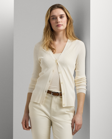 Ribbed v neck cardigan outlet