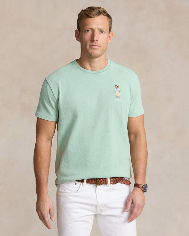 Classic Fit Polo Bear Jersey T Shirt in Light Pastel Green Ralph Lauren HK
