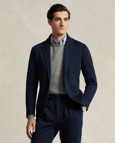 Polo Soft Modern Double Knit Suit Jacket in Navy Ralph Lauren HK