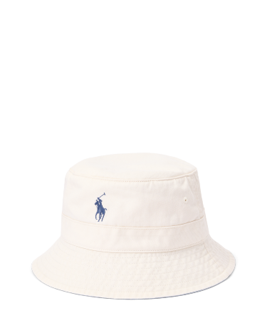 Cotton Bucket Hat in White Ralph Lauren HK