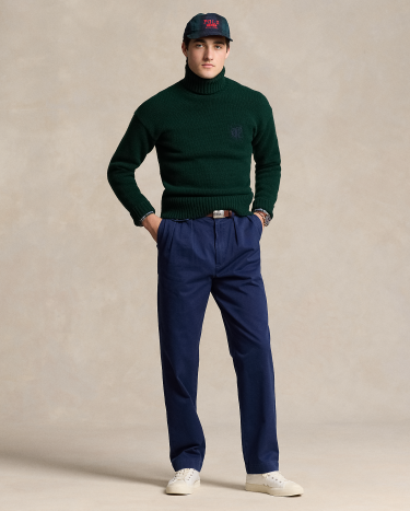 Whitman Relaxed Fit Pleated Chino Pant in Navy Ralph Lauren HK