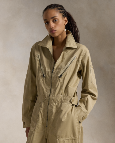Ralph lauren twill jumpsuit cheap
