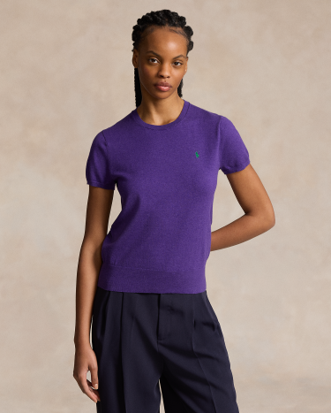 Purple cotton sweater hotsell