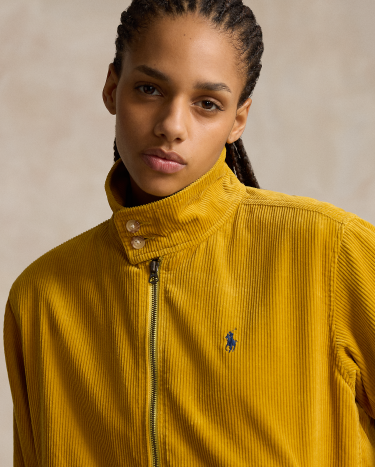 Corduroy Windbreaker Jacket in Gold Ralph Lauren HK