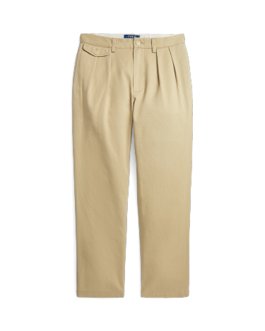 Whitman Relaxed Fit Pleated Chino Pant in Khaki Ralph Lauren HK