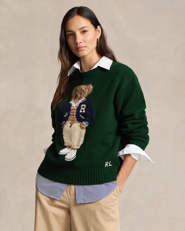 Polo Bear Wool Cashmere Sweater in Green Ralph Lauren HK