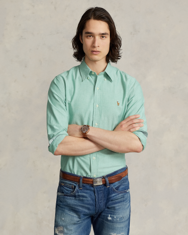 Ralph lauren green oxford shirt online