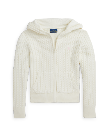 Ralph lauren zip hoodie white clearance