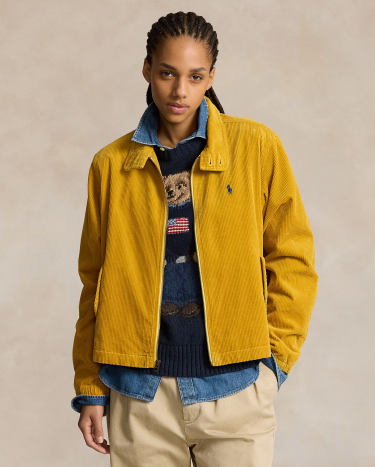 Corduroy Windbreaker Jacket in Gold Ralph Lauren HK