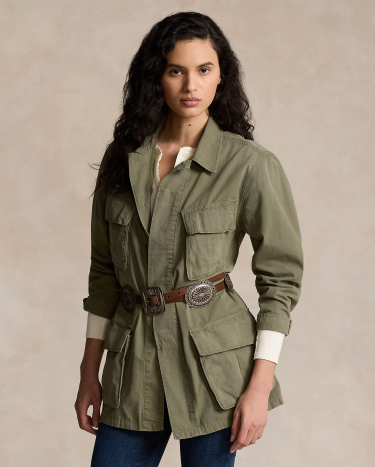 Cotton Canvas Utility Jacket in Green Ralph Lauren HK