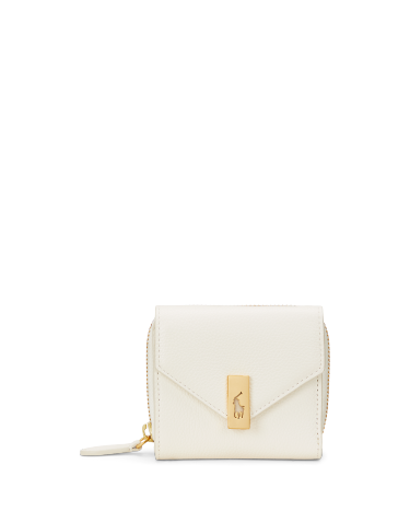 Polo ID Leather Compact Wallet in White Ralph Lauren HK