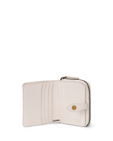 Polo Bear Leather Compact Wallet in White Ralph Lauren HK