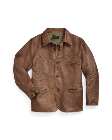 Leather Car Coat in Camel Ralph Lauren HK