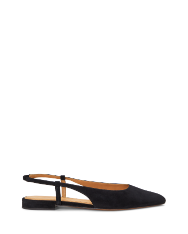 Suede Slingback Flat in Black Ralph Lauren HK