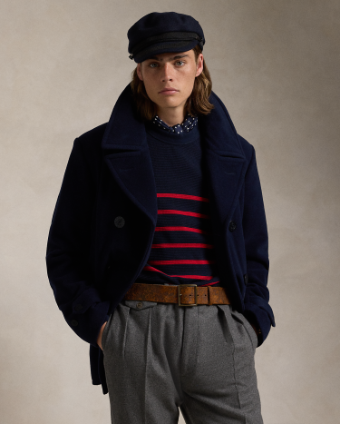 Wool Blend Twill Peacoat in Navy Ralph Lauren HK