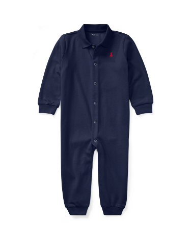 Soft Cotton Polo Coverall in Navy Ralph Lauren HK