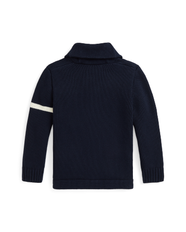 Cotton Letterman Cardigan in Navy Ralph Lauren HK