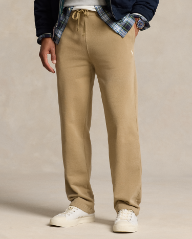 Loopback Fleece Drawstring Pant in Khaki Ralph Lauren HK