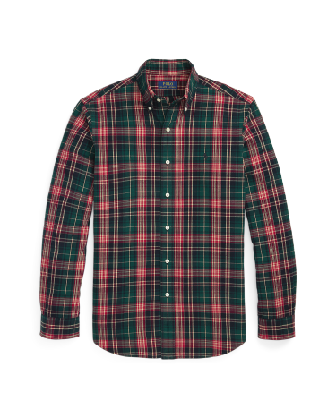 Classic Fit Plaid Brushed Oxford Shirt in Green Ralph Lauren HK