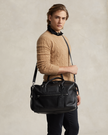 Polo ralph lauren pebbled leather briefcase deals