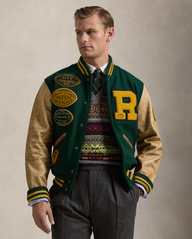 Long letterman jacket shop