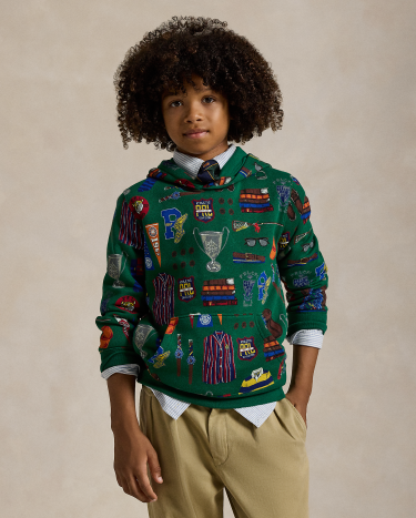 Ralph lauren fleece graphic hoodie top