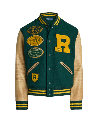 The Iconic Letterman Jacket in Green Ralph Lauren HK