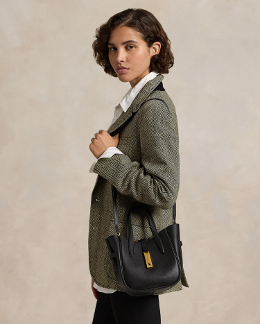 Polo ID Leather Small Tote in Black Ralph Lauren HK