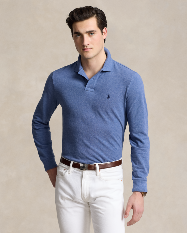 Slim fit mesh polo top