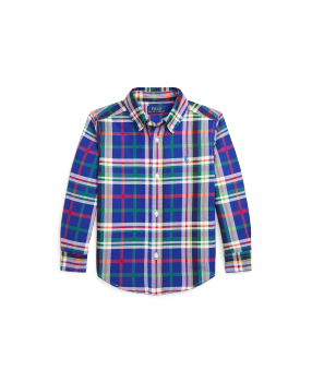 Ralph lauren plaid cotton poplin shirt shop