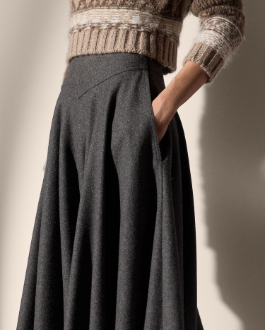 Grey flannel skirt outlet