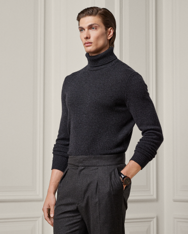 Cashmere Turtleneck Sweater in Grey Ralph Lauren HK