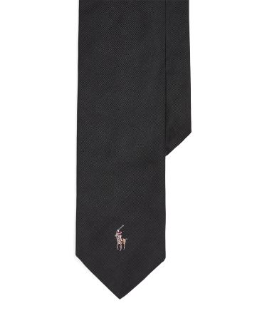 Polo Pony Silk Repp Tie in Black Ralph Lauren HK