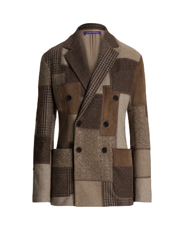 Gemma Embellished Patchwork Tweed Jacket in Taupe Ralph Lauren HK