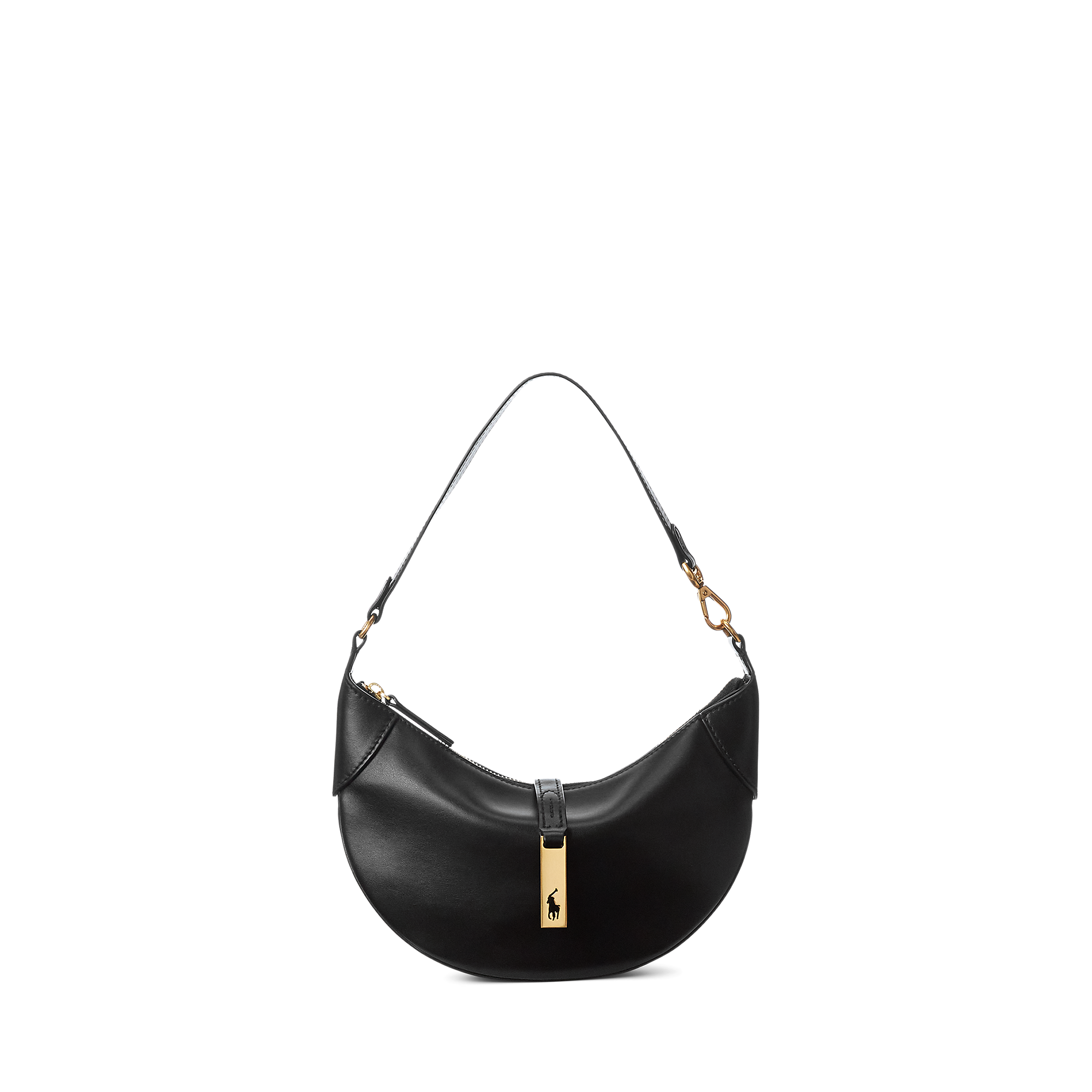 Polo ID Calfskin Mini Shoulder Bag in Black | Ralph Lauren® HK