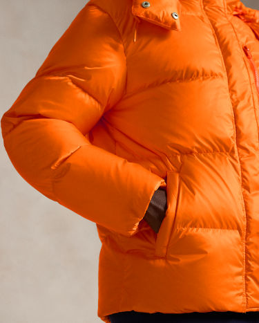 Orange mens puffer jacket discount
