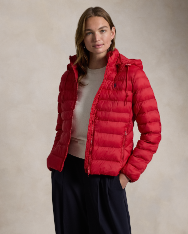 Water Resistant Packable Hooded Jacket in Ralph Red Ralph Lauren HK