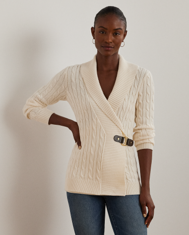 Buckled Cotton Sweater in Natural Ralph Lauren HK