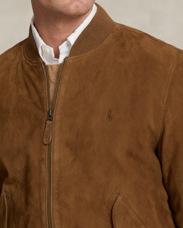 Polo ralph lauren suede bomber jacket on sale