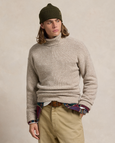 Wool blend turtleneck sweater on sale