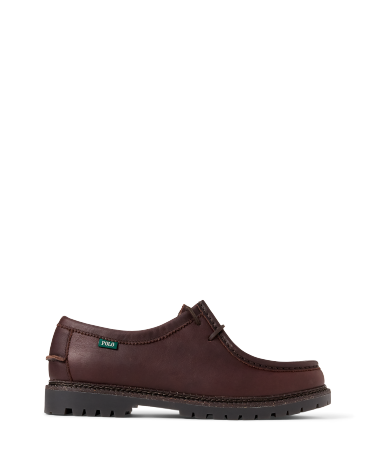 Jett Lug Sole Leather Moc Toe Shoe in Dark Brown Ralph Lauren HK