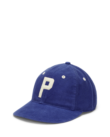 Blue polo hat with leather strap discount