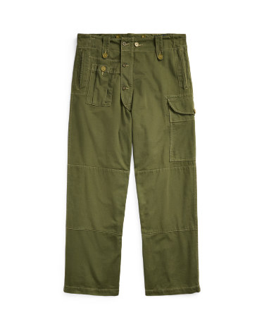 Relaxed Fit Sateen Cargo Pant in Green Ralph Lauren HK