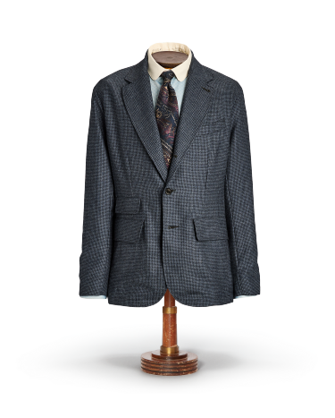 Unconstructed Houndstooth Sport Coat in Navy Ralph Lauren HK