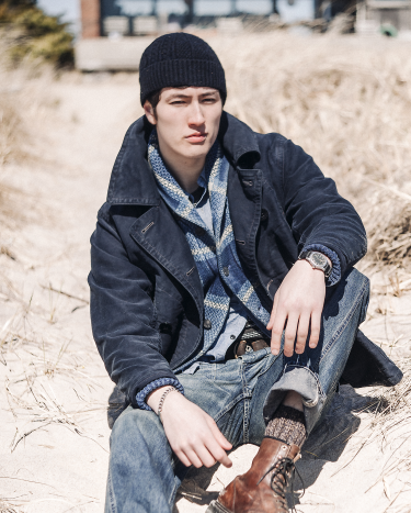 Indigo Plaid Cotton Linen Cardigan in Blue Ralph Lauren HK