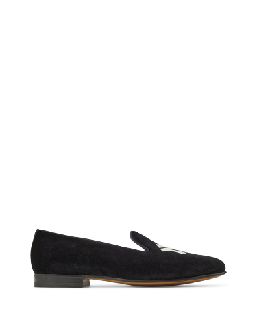 Ralph Lauren Yankees Velvet Slipper in Black Ralph Lauren HK